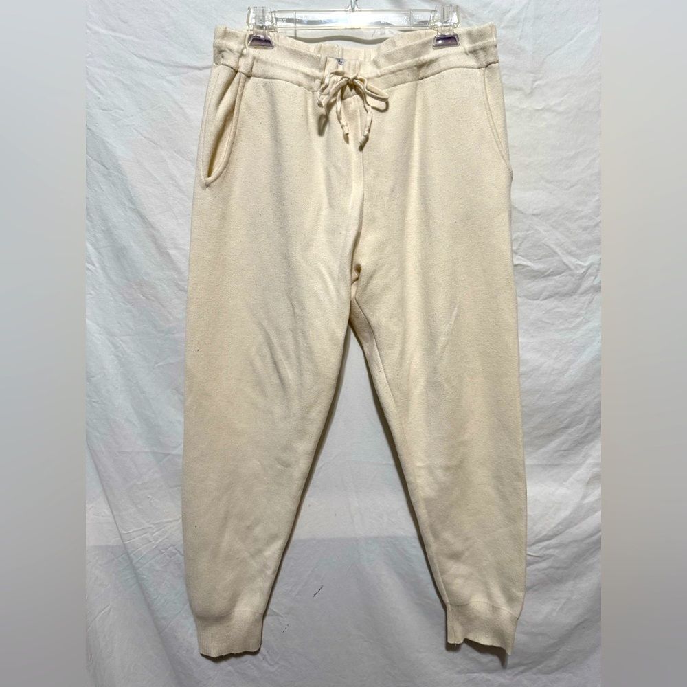 Zara Ivory Heavy Knit Joggers Size L